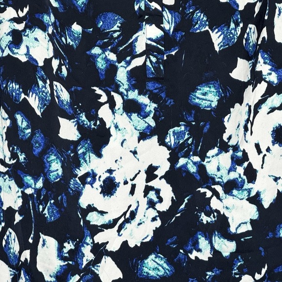 Apt 9 2X Shirt Top Blue White Floral Flower Long Sleeve Collared Tunic Womens - Picture 2 of 7